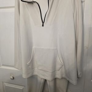 Livi Active Cream Pantsuit with Zip Detail